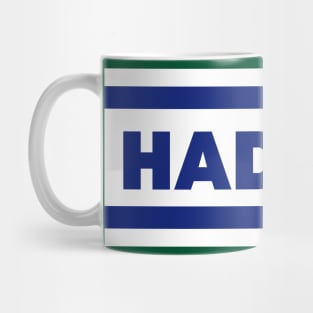 Hadera City in Israel Flag Colors Mug